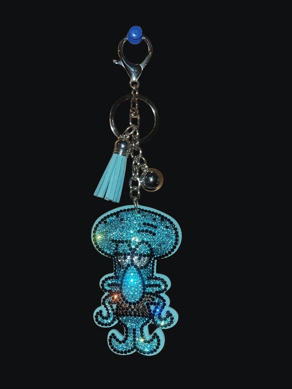 Squidward Rhinstone Bag Charm/Keychain